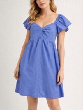 NWT LA Relaxed g Blue Short Sleeve Dress 
Size Large